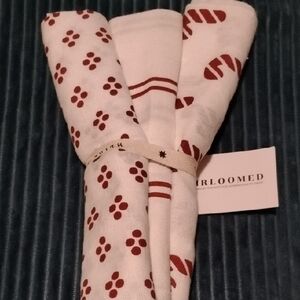 Heirloomed 100% Linen Tea Towels Set Of 3